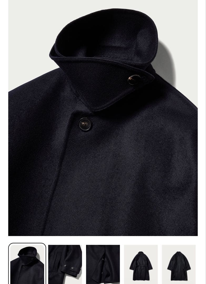 H BEAUTY&YOUTH メルトンベルテッドバルカラーコート OVY