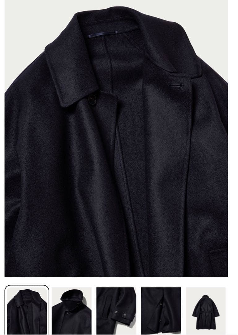 H BEAUTY&YOUTH メルトンベルテッドバルカラーコート OVY