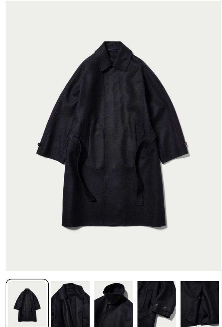 H BEAUTY&YOUTH メルトンベルテッドバルカラーコート OVY