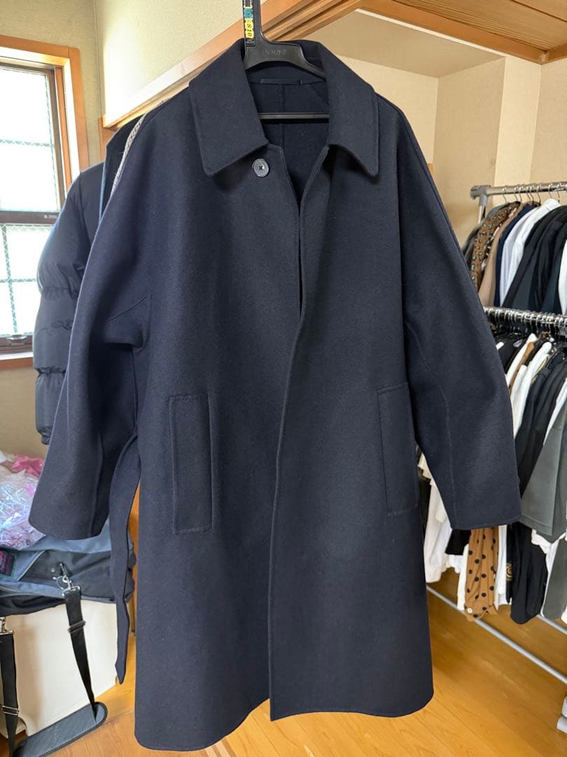 H BEAUTY&YOUTH メルトンベルテッドバルカラーコート OVY