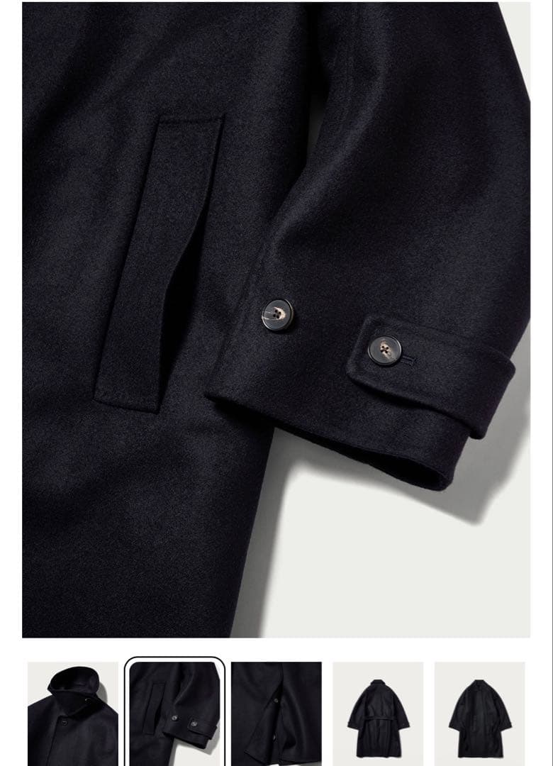 H BEAUTY&YOUTH メルトンベルテッドバルカラーコート OVY