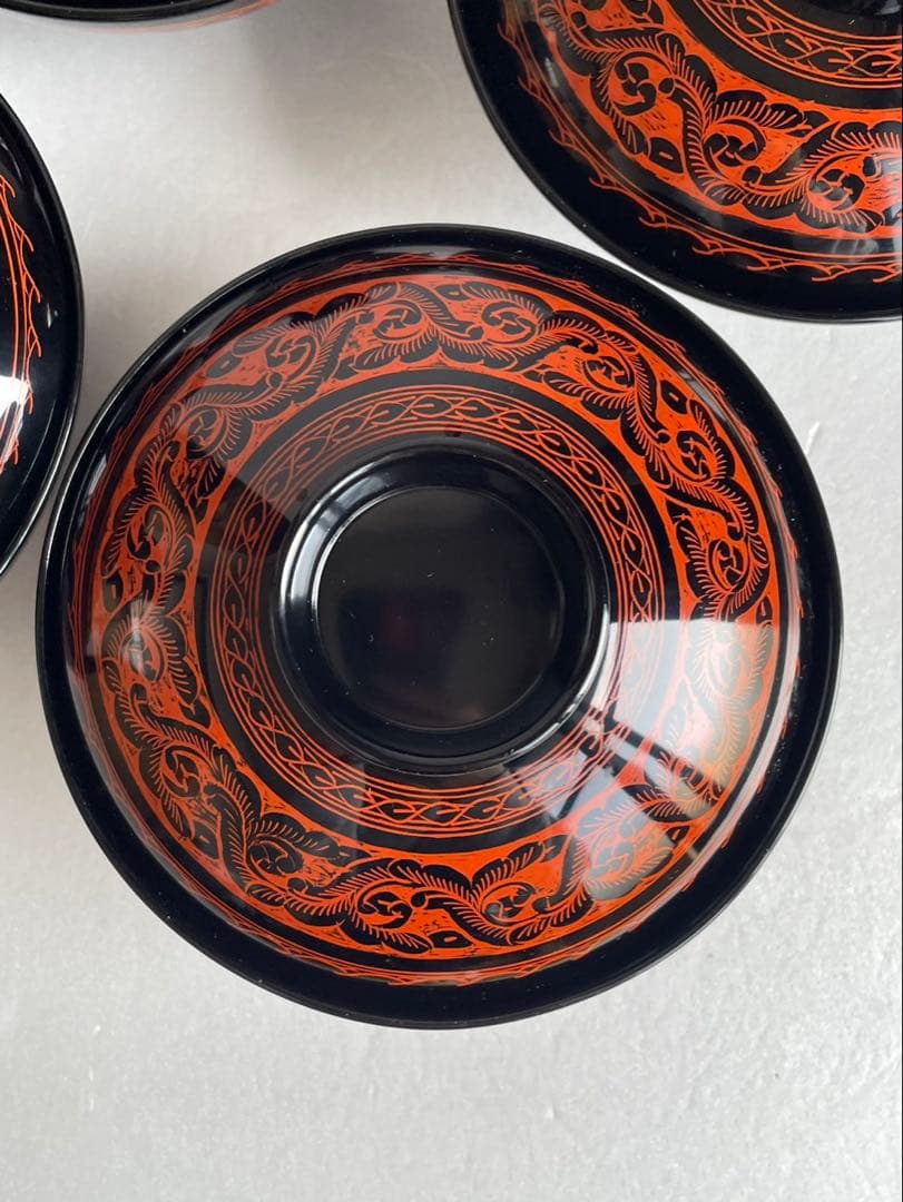 kazu kiページ讃岐彫　昇斎作　蒟醤　吸物椀5客