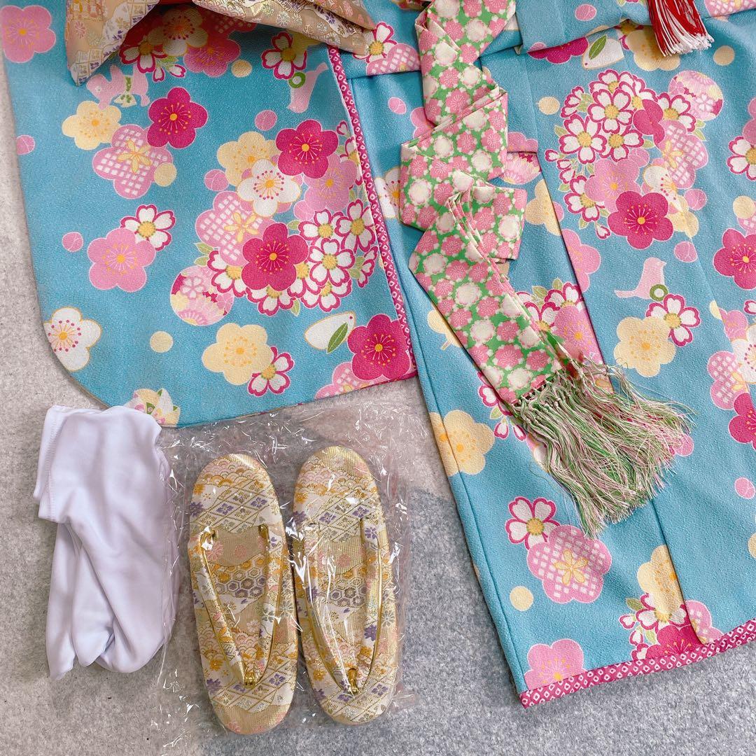 七五三 7歳 JAPAN STYLE 着物 作り帯 小物 セット 水色 ブランド