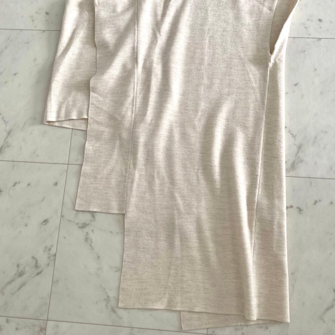 美品 エンフォルド ENFOLD アシンメロングベスト ニットジレ 38