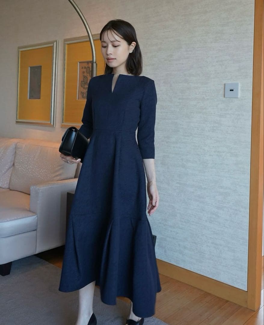 【laubeblanc】Keyneck Jacquard Dress