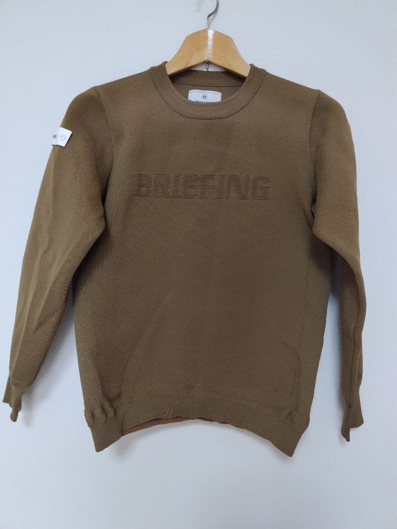 BRIEFING レディースゴルフウェア　クルーネックニット　キャメル　Mサイズ