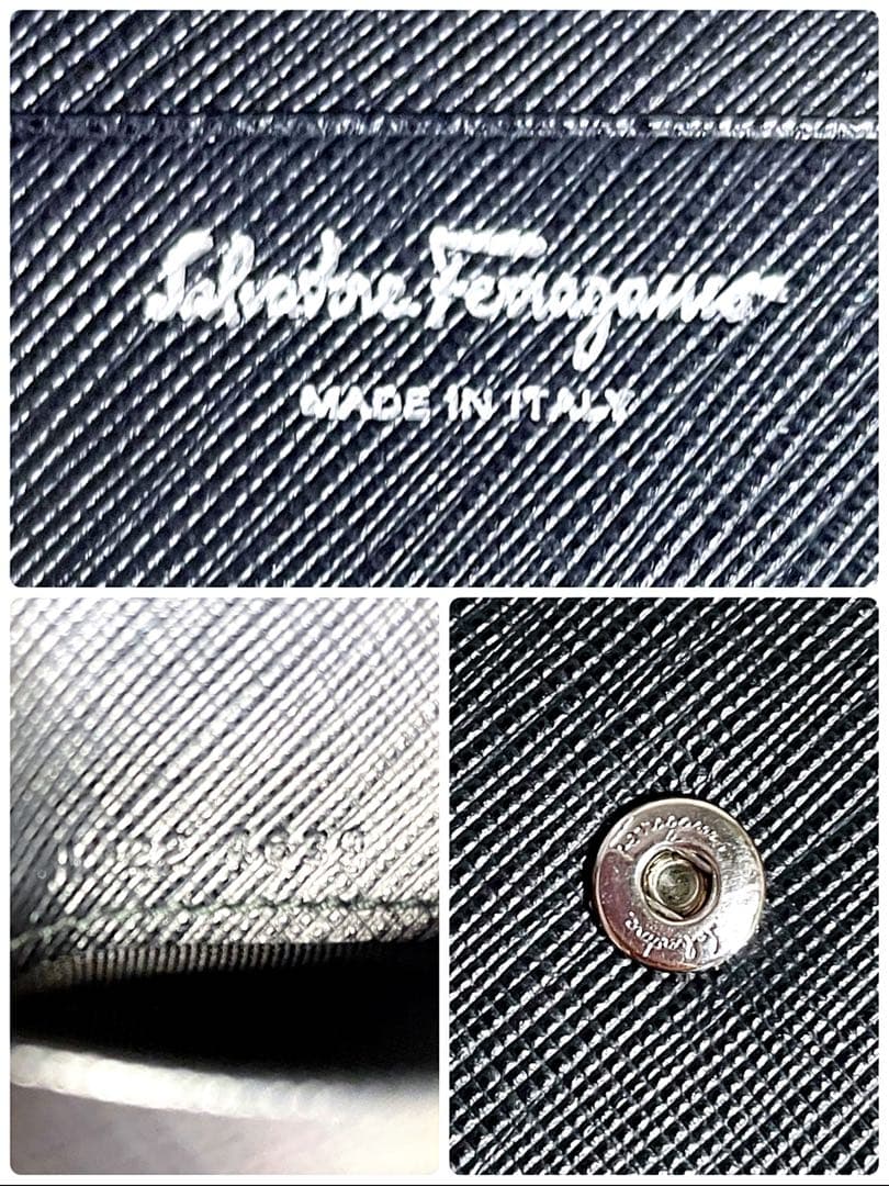 極美品　サルヴァトーレフェラガモ　二つ折り財布 ブラック