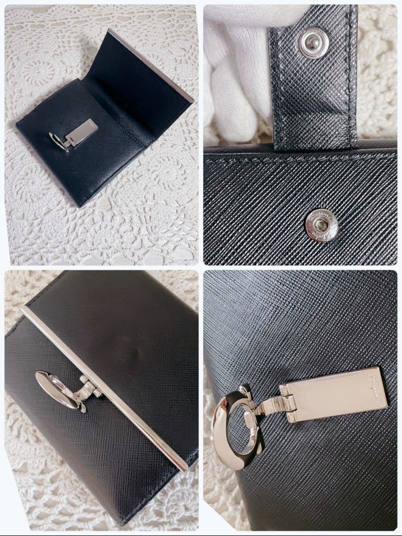 極美品　サルヴァトーレフェラガモ　二つ折り財布 ブラック