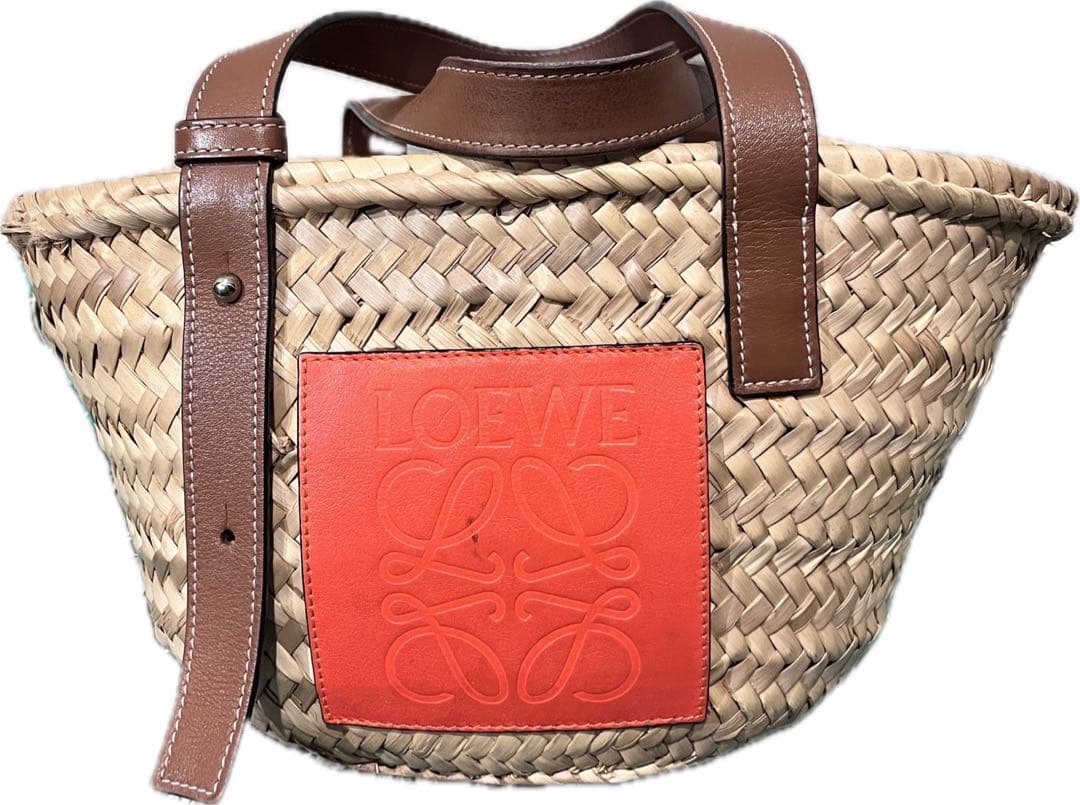 LOEWE ストロー レザー かごバッグ