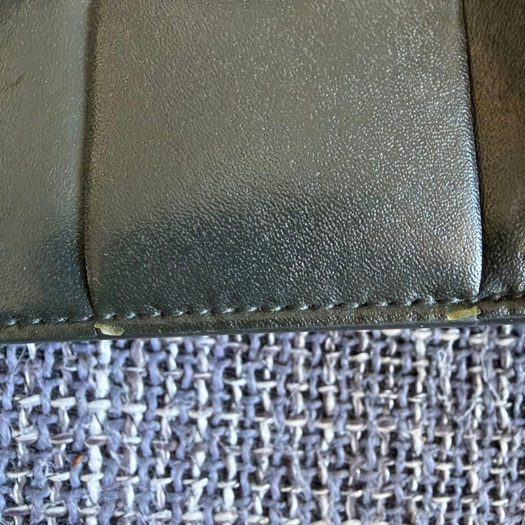 ボッテガヴェネタ イントレチャート 二つ折り財布 レザー グリーン