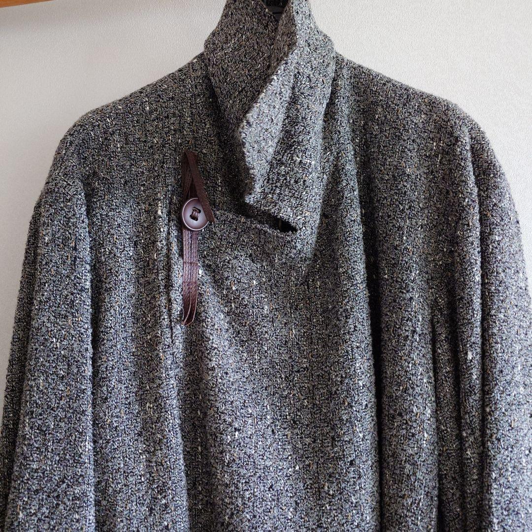 イッセイミヤケ　グレー ロングコート ベルト付き