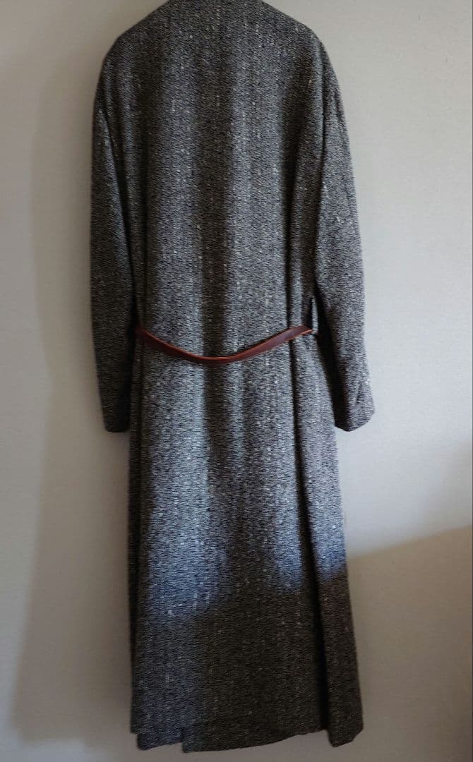 イッセイミヤケ　グレー ロングコート ベルト付き