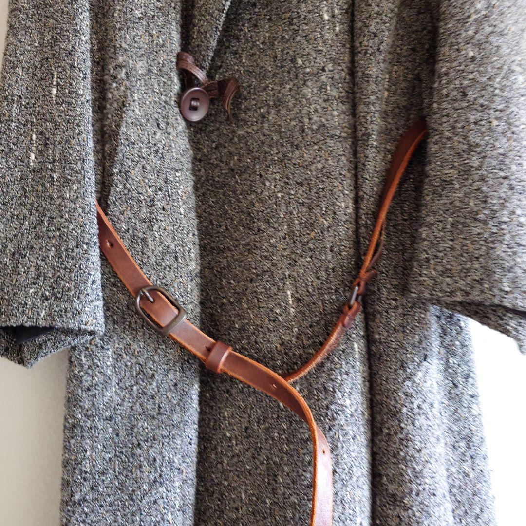 イッセイミヤケ　グレー ロングコート ベルト付き