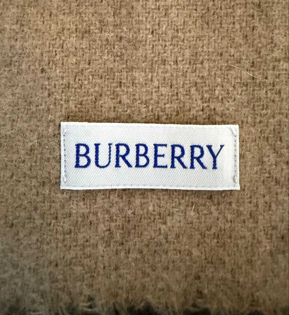 未使用品　BURBERRY リバーシブル　ストール　ブラック/ベージュ　カシミヤ