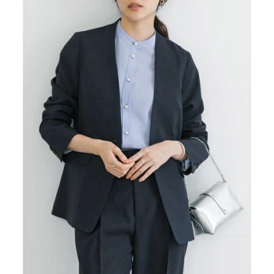 アーバンリサーチ　セットアップ　ノーカラージャケット/タックセミテーパードパンツ