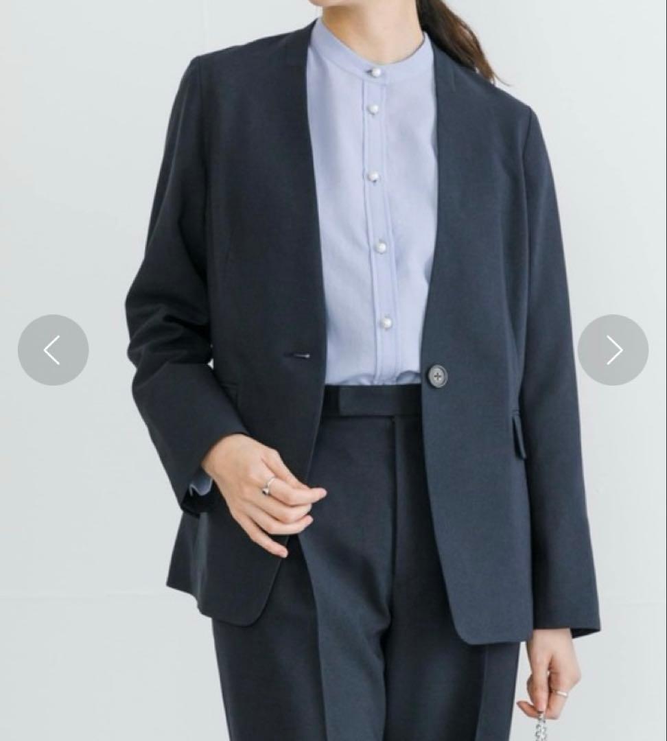 アーバンリサーチ　セットアップ　ノーカラージャケット/タックセミテーパードパンツ