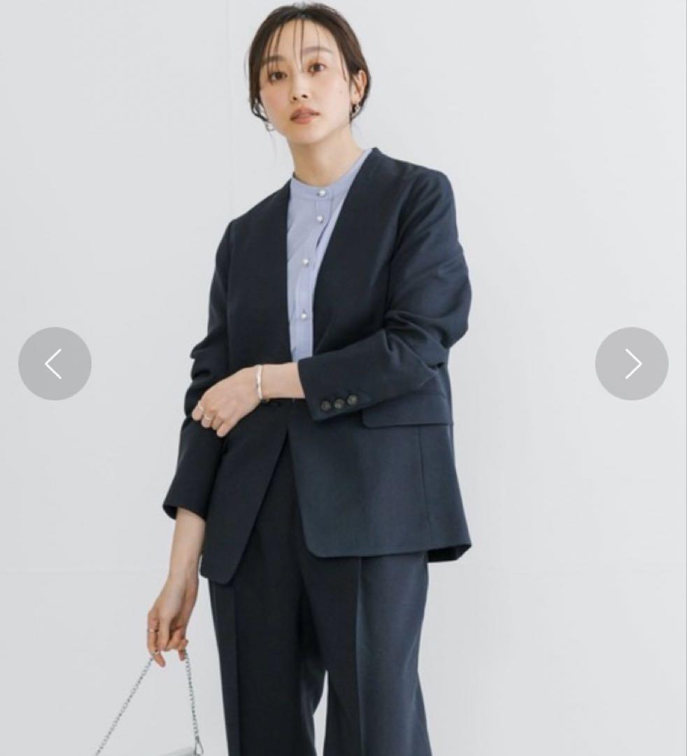 アーバンリサーチ　セットアップ　ノーカラージャケット/タックセミテーパードパンツ