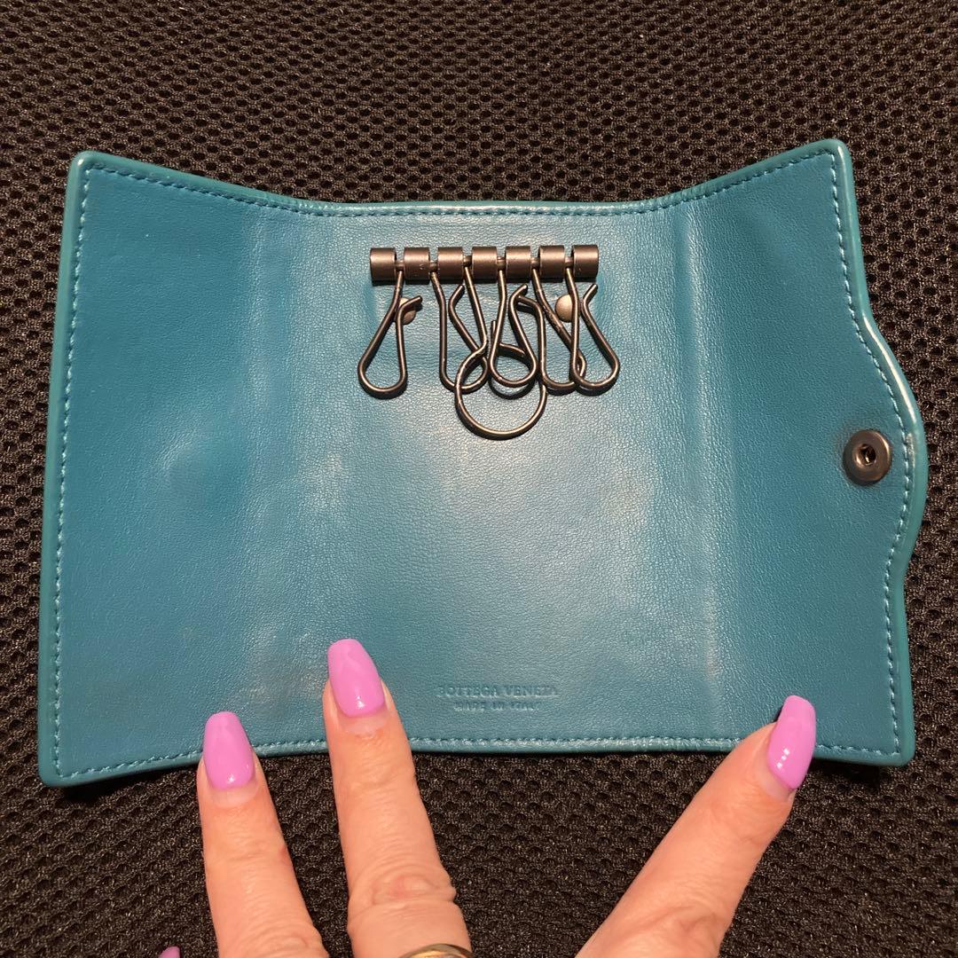 BOTTEGA VENETA 水色 レザー キーケース