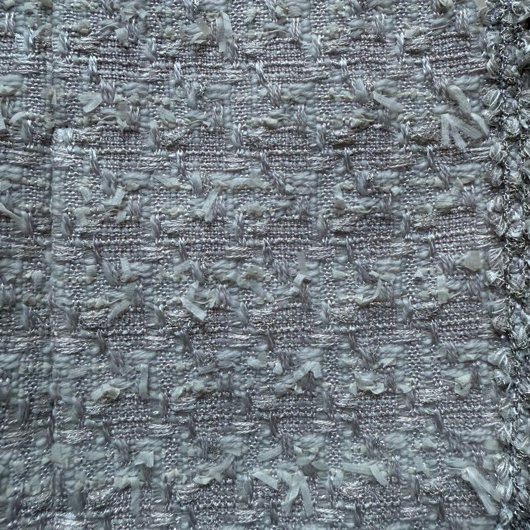 自由区 ジユウク オンワード樫山 ノーカラージャケット サイズ40 ツイード