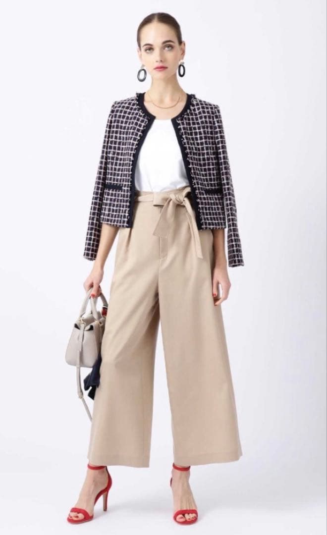 PINKY&DIANNE ノーカラーチェックジャケット新品未使用