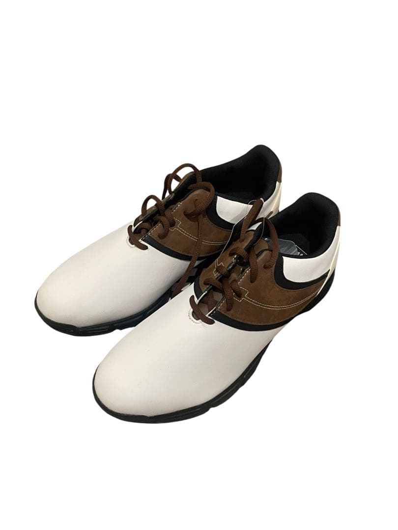 【美品】adidas ゴルフシューズ ホワイト/ブラウン 新品タグ付き