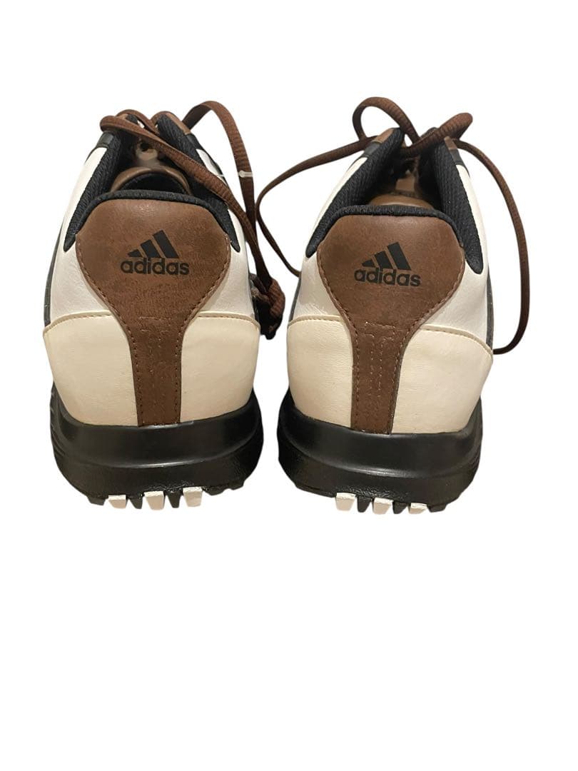 【美品】adidas ゴルフシューズ ホワイト/ブラウン 新品タグ付き