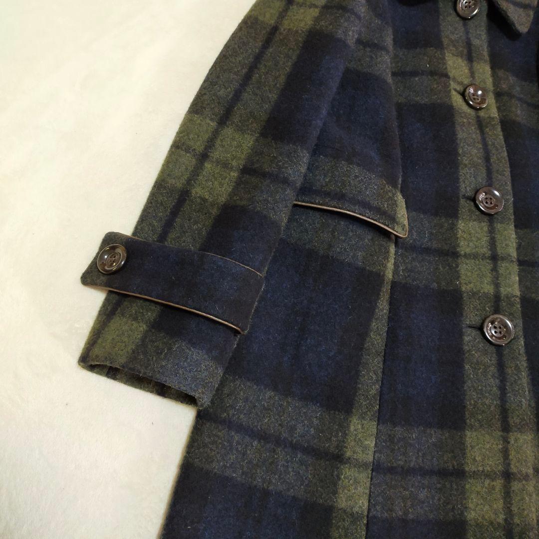 美品　Lois CRAYON　チェック柄　裏地総柄　ロングコート