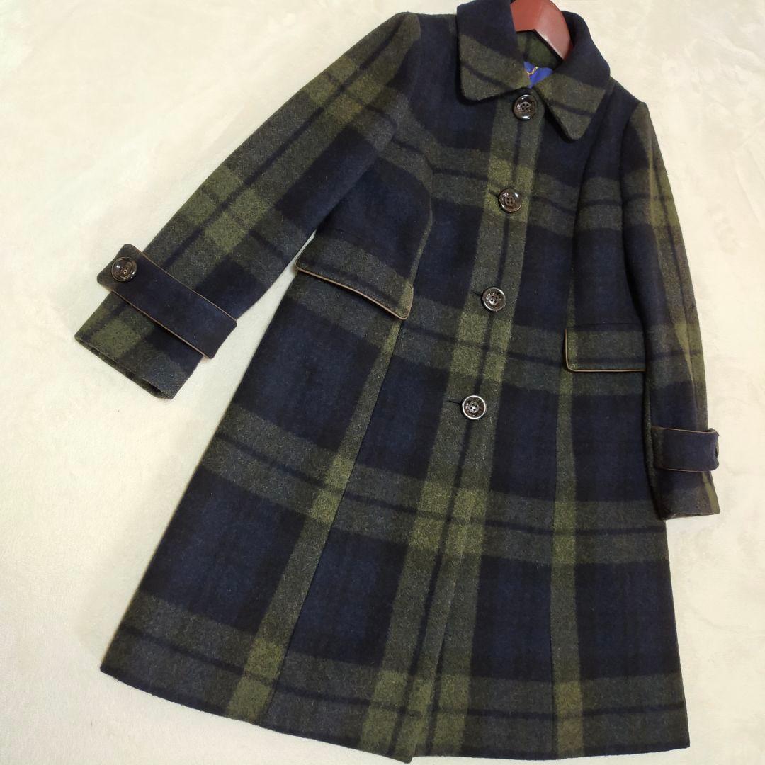 美品　Lois CRAYON　チェック柄　裏地総柄　ロングコート