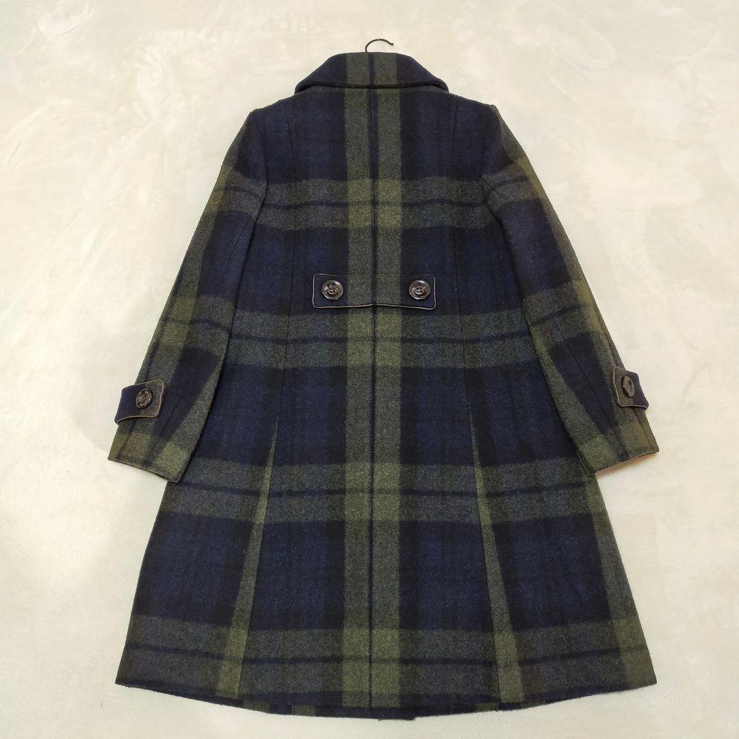 美品　Lois CRAYON　チェック柄　裏地総柄　ロングコート
