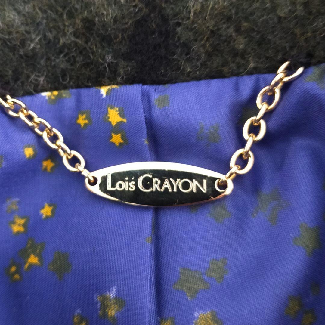 美品　Lois CRAYON　チェック柄　裏地総柄　ロングコート