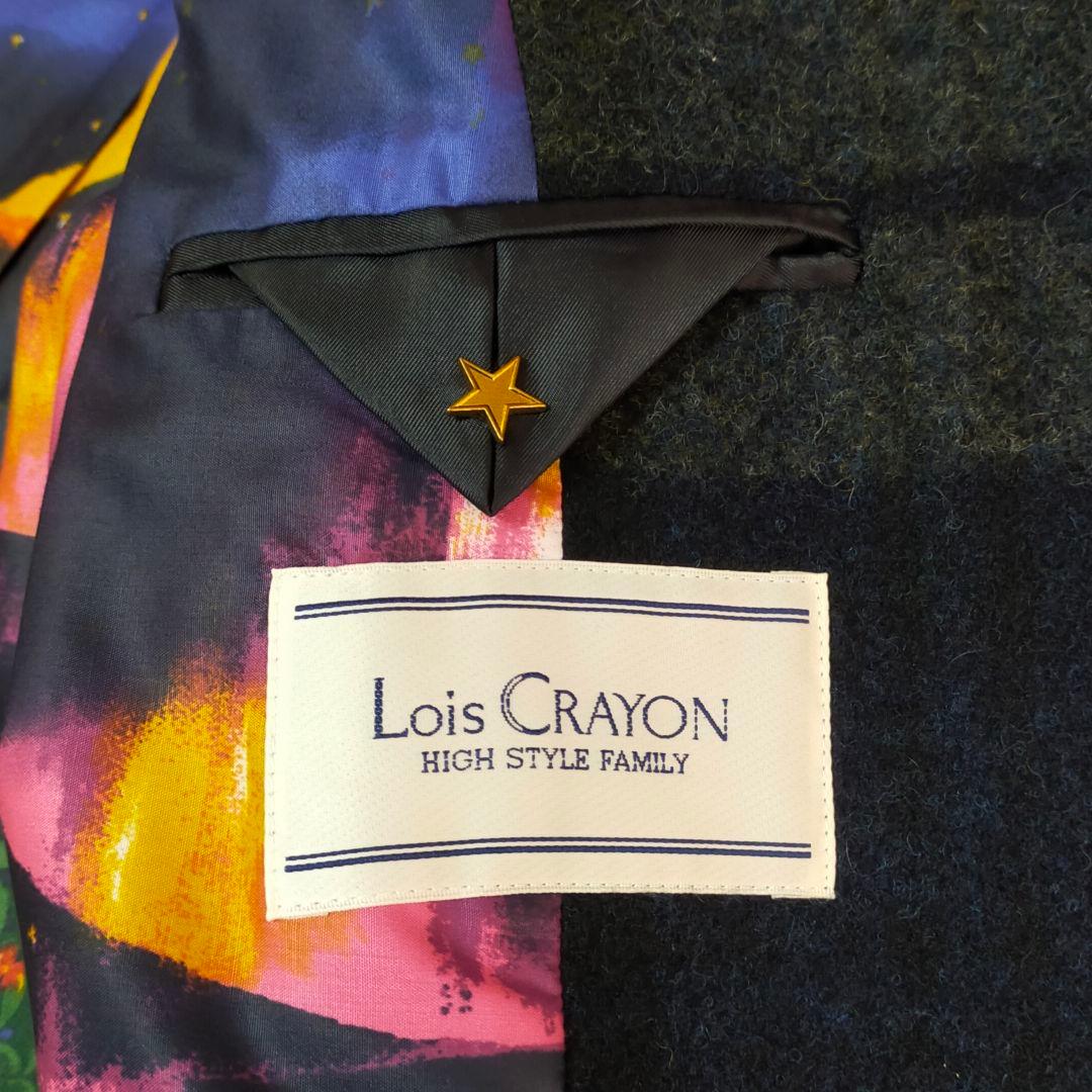 美品　Lois CRAYON　チェック柄　裏地総柄　ロングコート