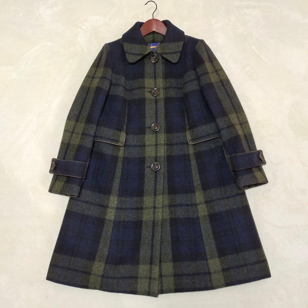 美品　Lois CRAYON　チェック柄　裏地総柄　ロングコート