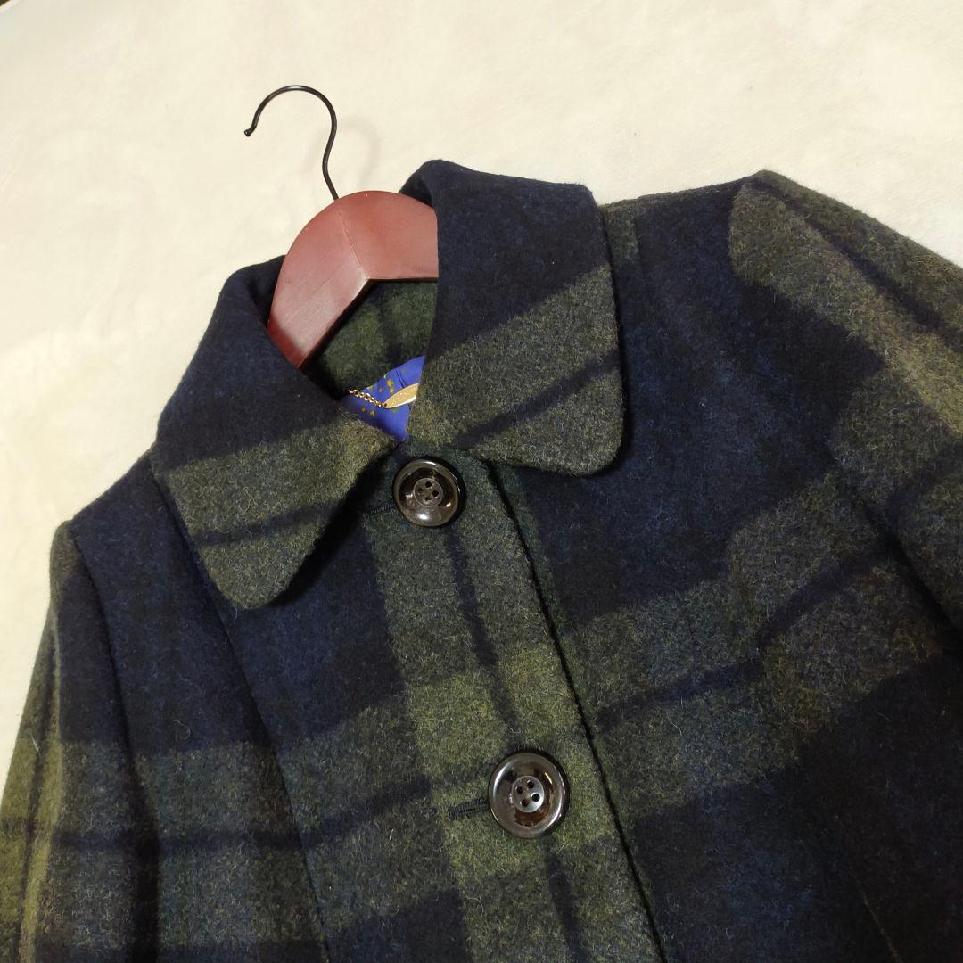 美品　Lois CRAYON　チェック柄　裏地総柄　ロングコート