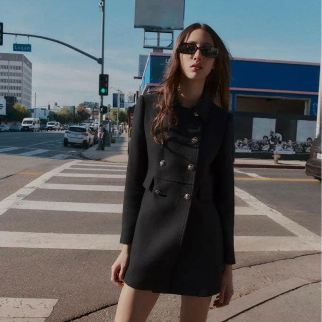 【ZARA】ブラック Pコート