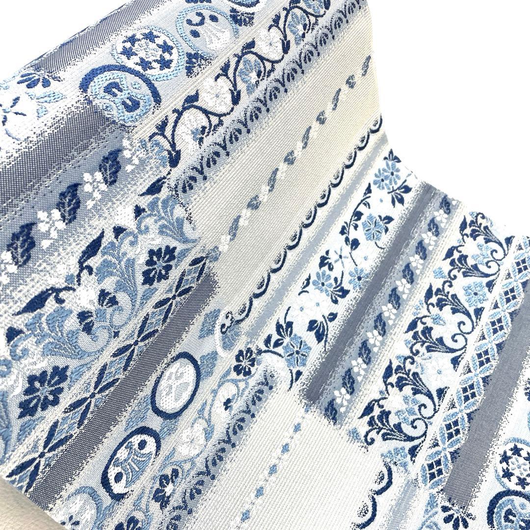 専用帯6131 ●高級 正絹 藍染 六通 袋帯