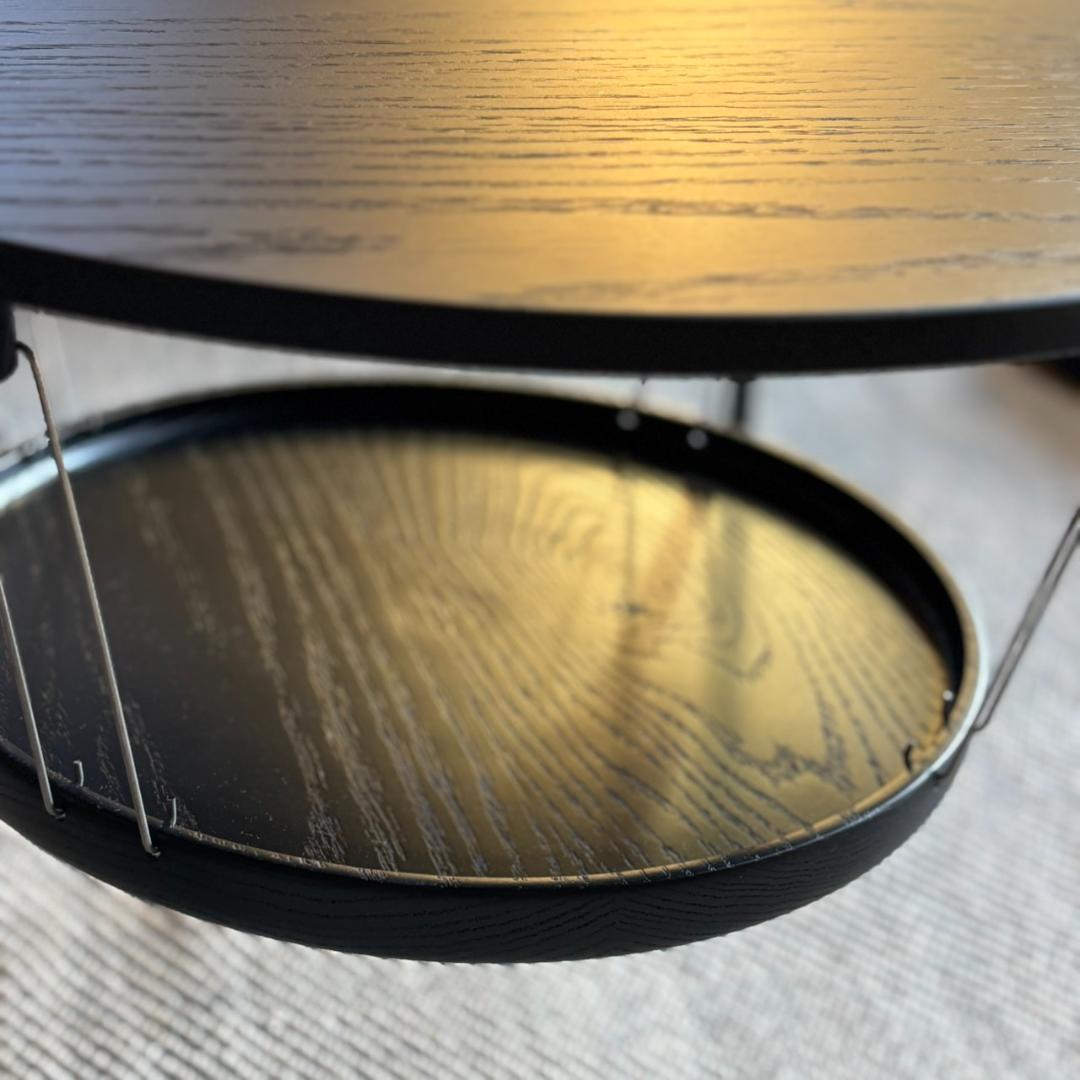 【未使用】hxo design ラウンドテーブル 黒 専用アンダートレイ付