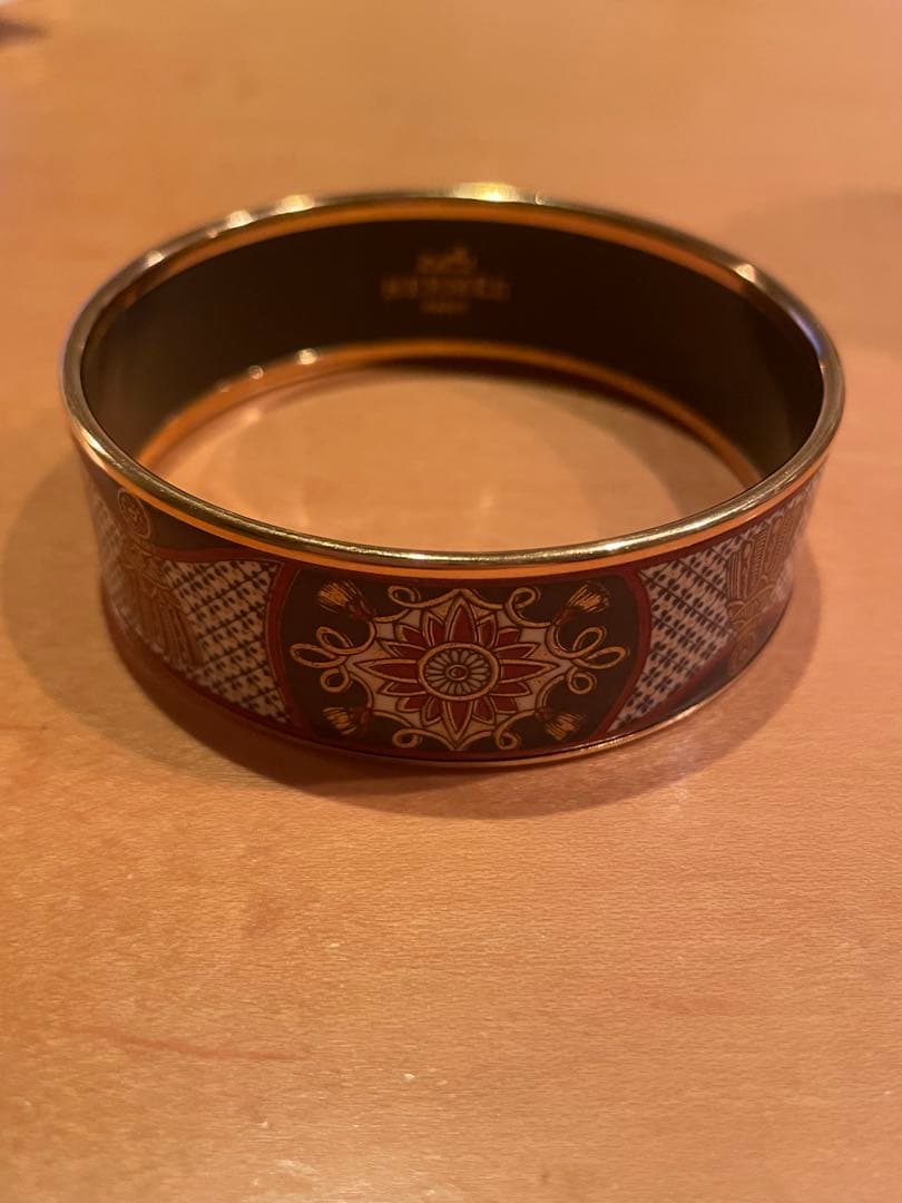 HERMES エスニック柄 エナメルバングル　ラージ　ヴィンテージ