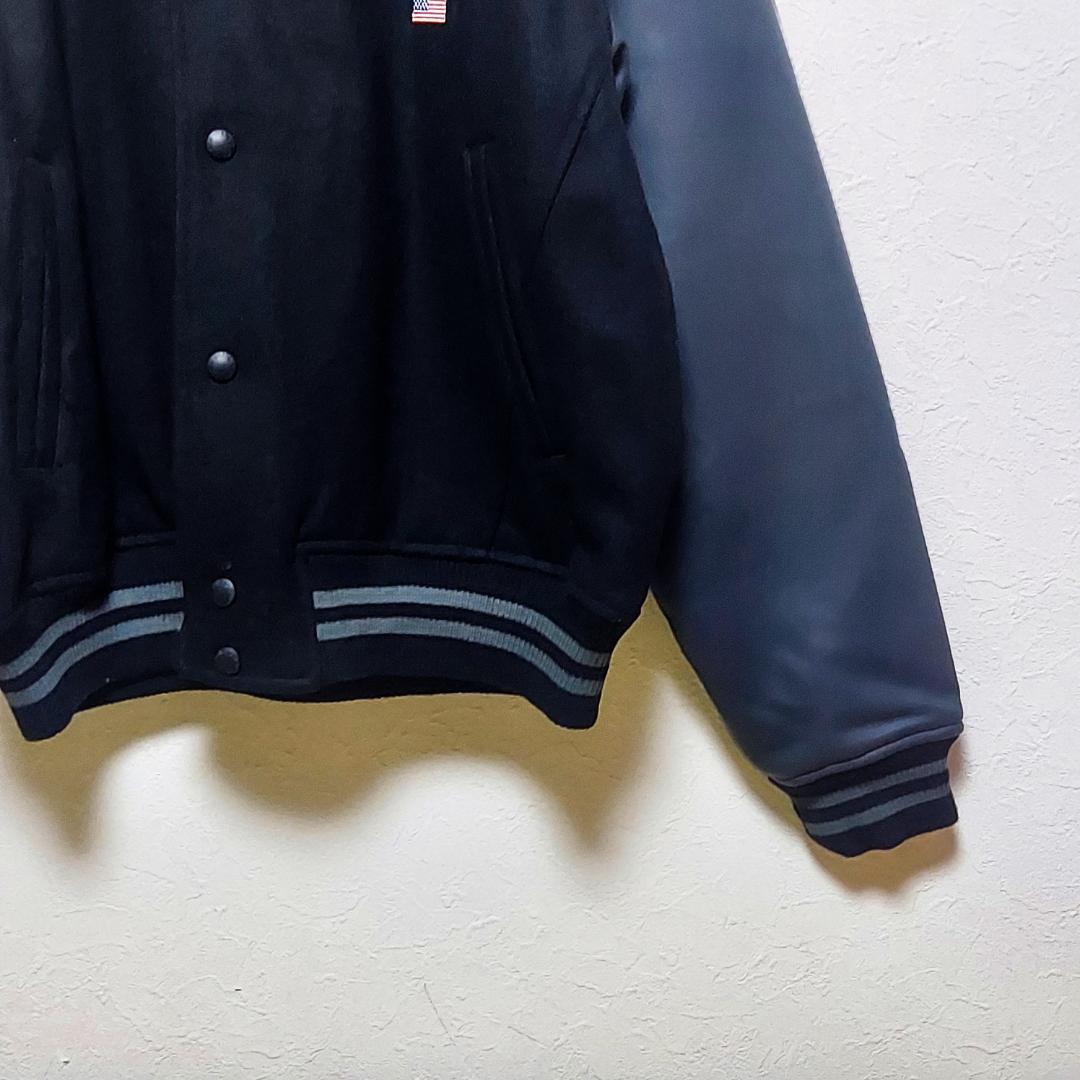 ラルフローレン Mサイズ スタジャン 黒 ブラック 袖レザー ジャケット