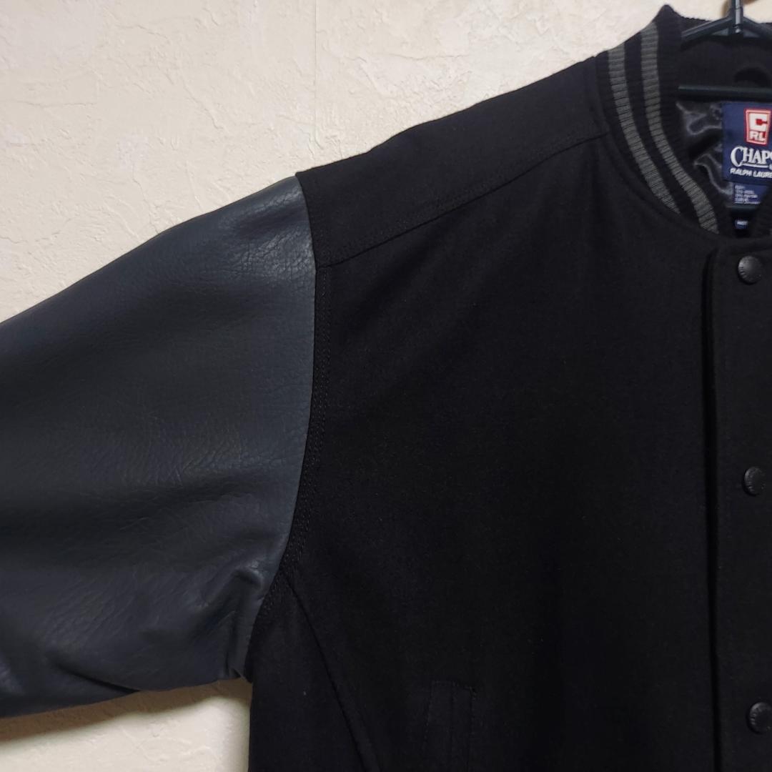 ラルフローレン Mサイズ スタジャン 黒 ブラック 袖レザー ジャケット