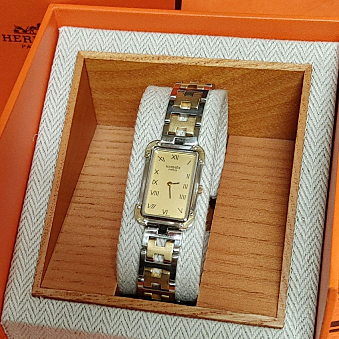 エルメス時計/極極極極極美品クロアジュール新品電池新品仕上げ正常稼働品レディース