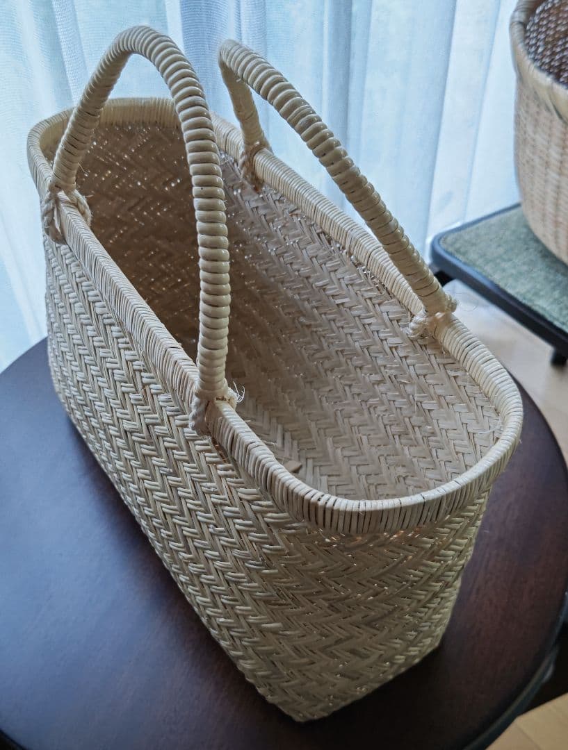 一戸　鳥越　竹細工　かごバッグ　市場かご　未使用　サイズ大