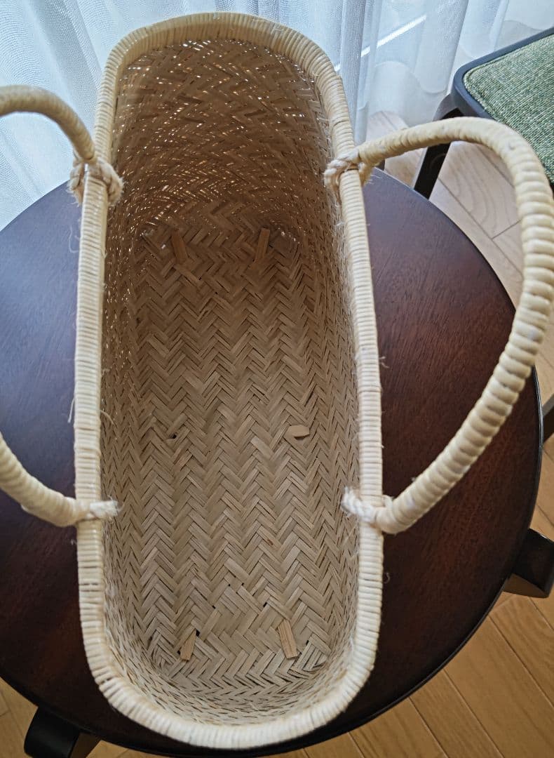 一戸　鳥越　竹細工　かごバッグ　市場かご　未使用　サイズ大