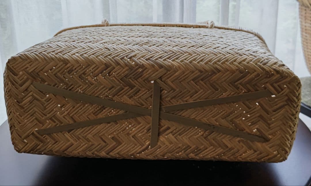一戸　鳥越　竹細工　かごバッグ　市場かご　未使用　サイズ大