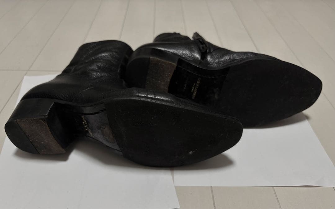 【美品】Saint Lawrent シュリンクレザー サイドジップブーツ