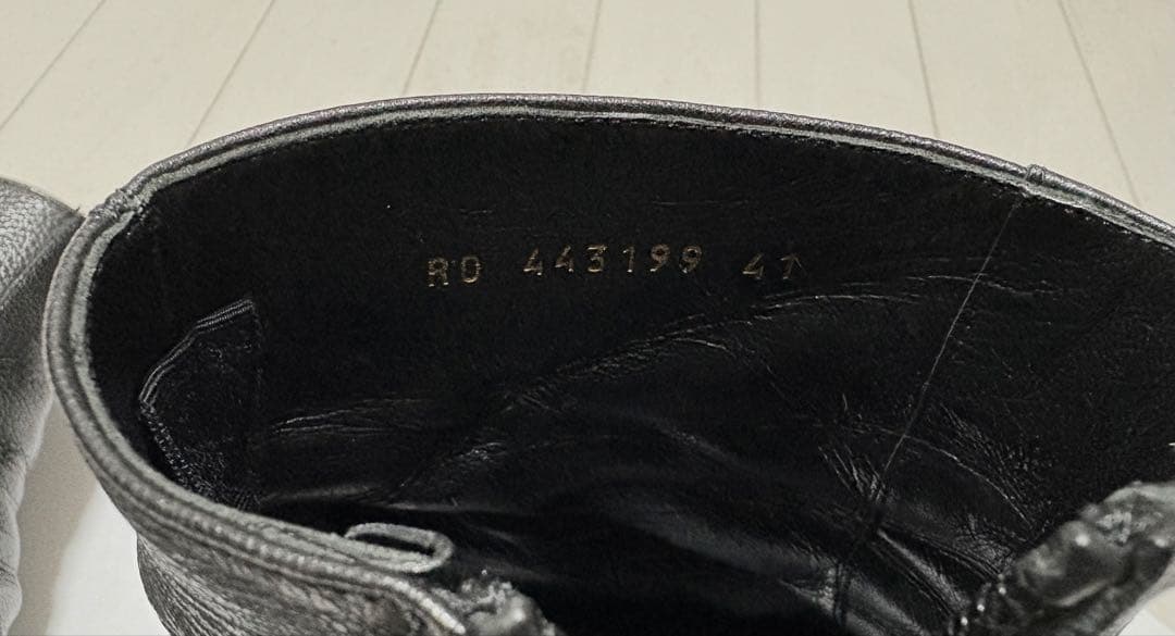 【美品】Saint Lawrent シュリンクレザー サイドジップブーツ