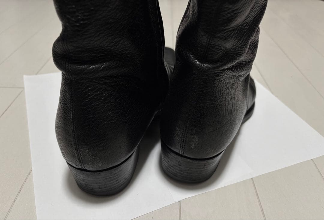 【美品】Saint Lawrent シュリンクレザー サイドジップブーツ