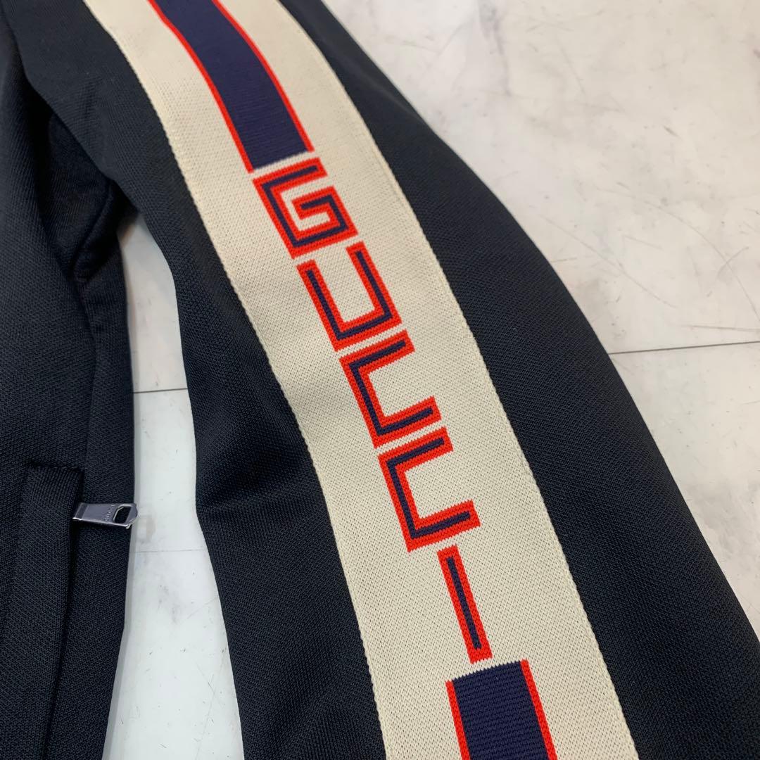 ☆超美品☆GUCCI トラックジャケット ロゴ シェリーライン 黒 Sサイズ