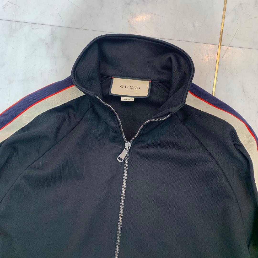 ☆超美品☆GUCCI トラックジャケット ロゴ シェリーライン 黒 Sサイズ