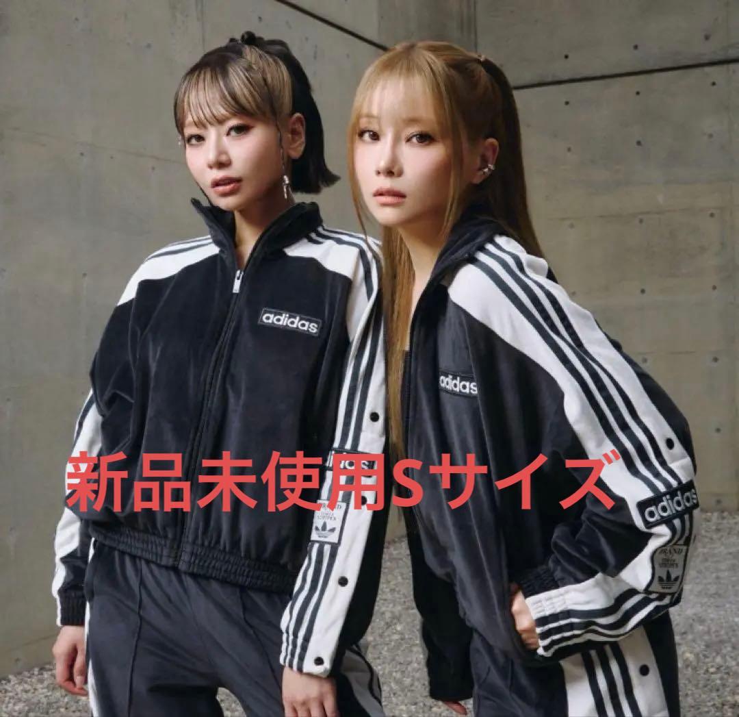 アディダス☆ アディブレイク　ベロア　アウター　s ブラック　重盛さと美