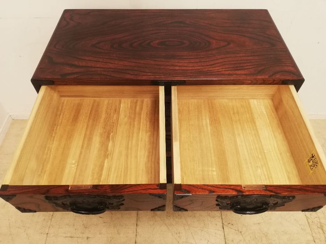 極美品 モデルルーム展示品 岩谷堂箪笥 豪華欅材 鋳鉄金具